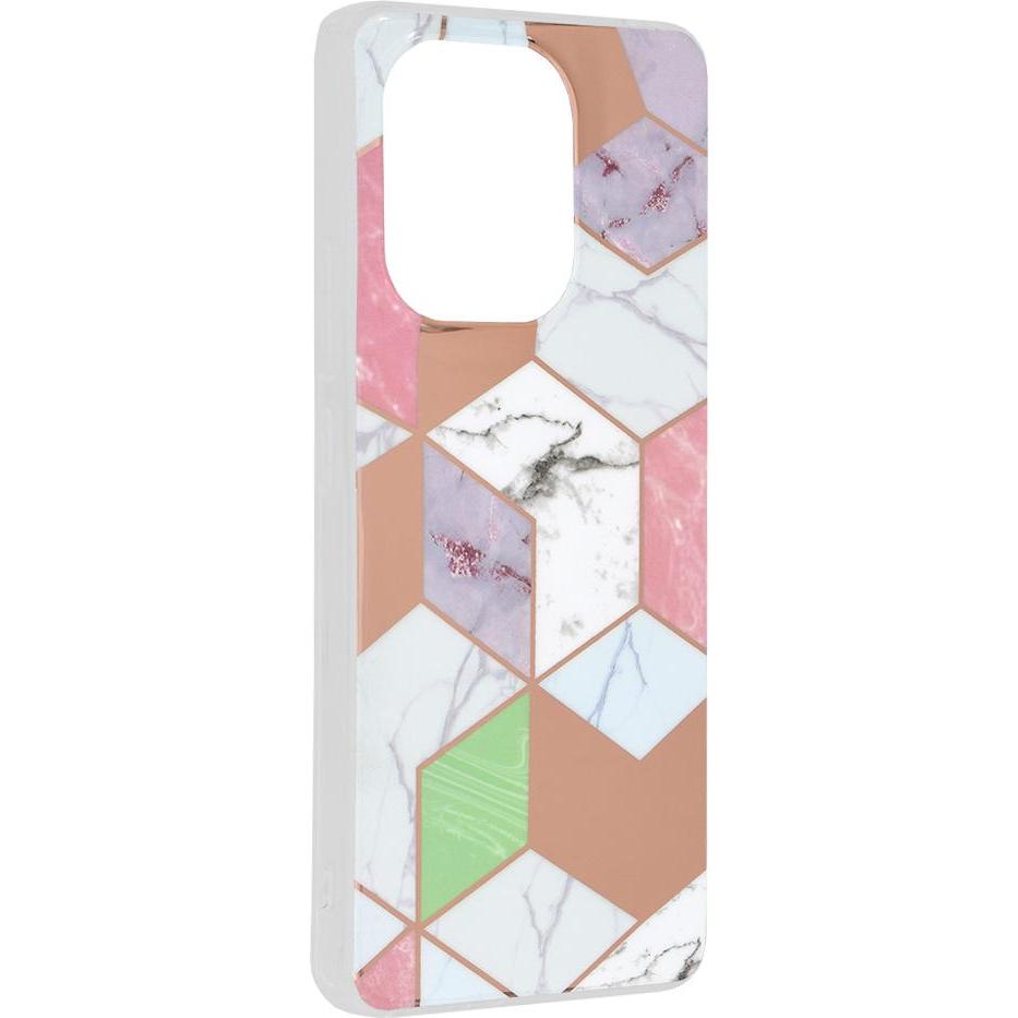 Techsuit - Marble Series - Xiaomi Redmi Note 13 4G - Purple Hex (Xiaomi Redmi Note 13 4G), Cover smartphone, Viola
