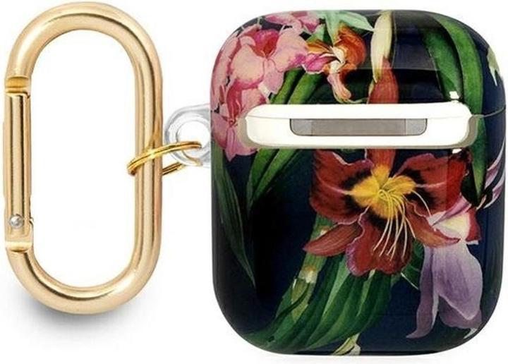 Productafbeelding Guess GUA2HHFLB AirPods hoesje niebieski/blauw Flower Strap Collection (Koptelefoon tas)