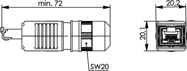 Actual product image Telegärtner RJ45 connector set Variant 4 Plug, straight Pole: 8P8C J80026A0014 Black J80026A0014 1 pc. (CAT6)