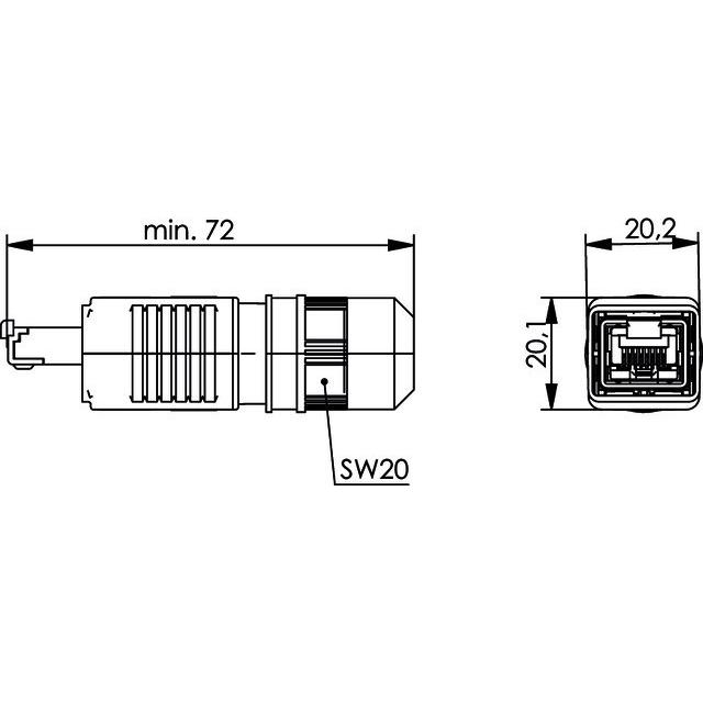 Thumbnail - Telegärtner RJ45-Steckerset Variante 4 Stecker, gerade Pole: 8P8C J80026A0014 Schwarz J80026A0014 1 St. (CAT6), Netzwerk...