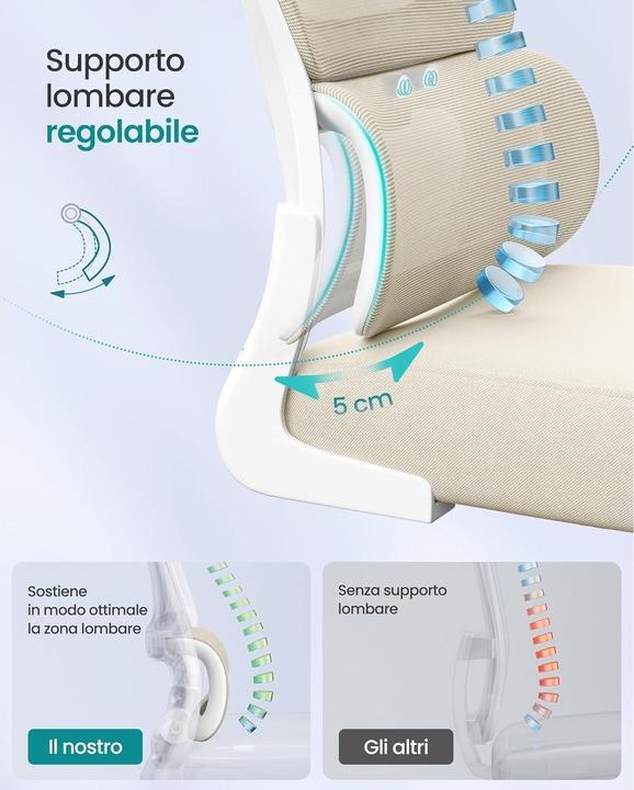 Image du produit Songmics Bürostuhl mit Armlehnen Beige