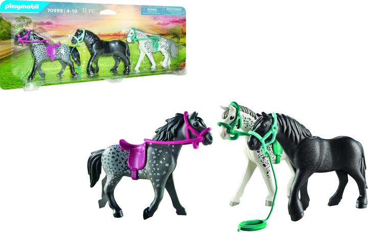 Immagine prodotto Playmobil 3 cavalli: Frisone, Knabstrupper e Andaluso (70999, Paese Playmobil)