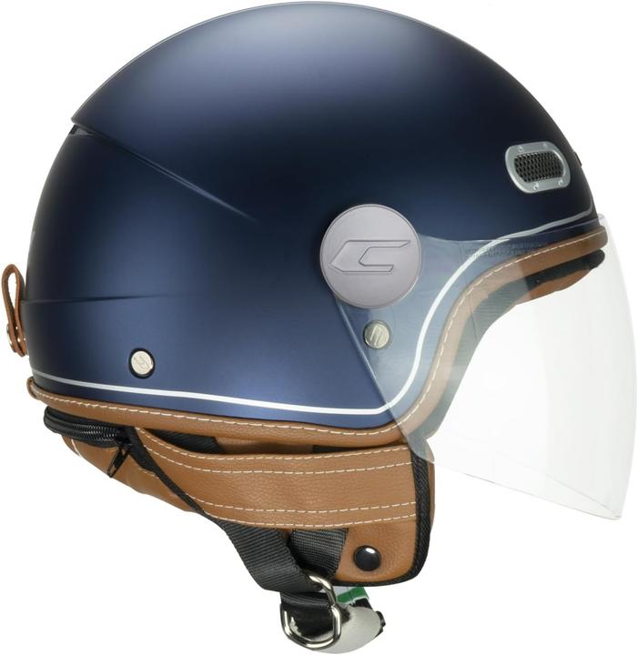 CGM Helm met open gezicht, 191V PIX Vintage blauw zilver gesatineerd, lang, XXL (59 cm) (XXL)