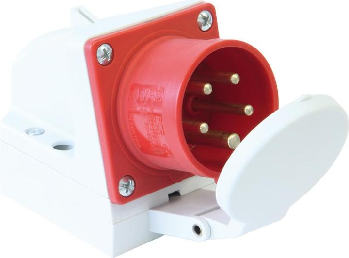 PCE 525-6d Prova degli apparecchi a parete. 32A 5p 6h con coperchio incernierato