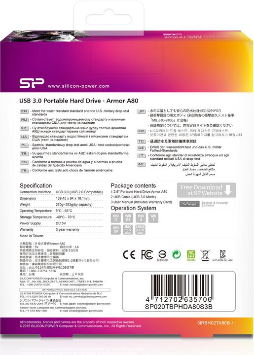 Actual product image Silicon Power Armor USB 3.1 Gen 1 (2 TB)