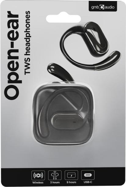 Actual product image Gembird BT Open-Ear TWS Kopfhörer schwarz (NC, 3 h, Wireless)