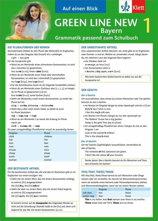 Actual product image Green Line New 1. Auf einen Blick. Grammatik. Bayern (English, German, Sabine bad, 2013)