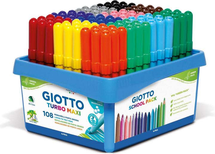 Image du produit Giottos Feutres de coloriage Turbo Color Maxi Set d'école 108 pièces (108x)