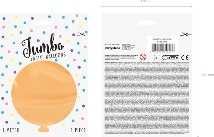 Produktbild Partydeco Ballon Jumbo Pêche Clair Pastel (1x)