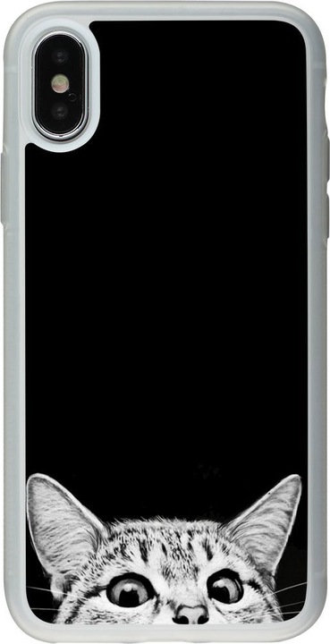 Produktbild PhoneLook Hülle Silikon transparent Cat Looking Up Black (Apple iPhone XS, Apple iPhone X)