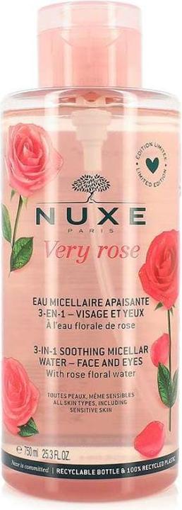 Image du produit Nuxe Very Rose - Eau Démaquillante Micellaire Apaisante 3en1 (Lingettes nettoyantes pour le visage, 750 ml)