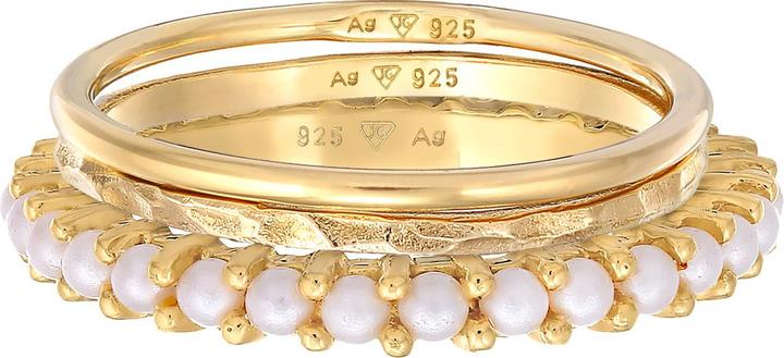 Immagine prodotto Elli Set di 3 perline per anelli impilati in argento 925 (54, 925 Argento)