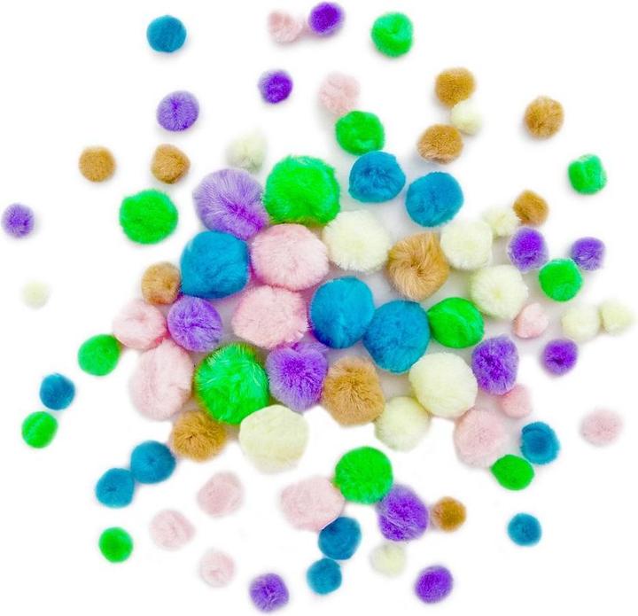 Dalprint Acryl-Pompons, Pastell-Mix, 78 Stück