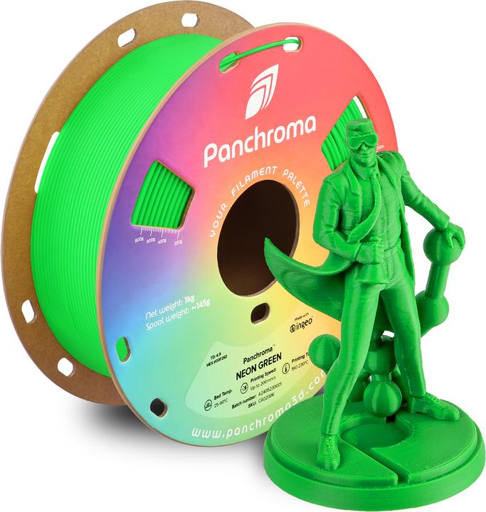 Actual product image Polymaker Panchroma™ PLA Neon (PLA, 1.75 mm, 1000 g, Green)