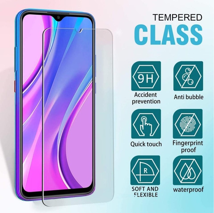 Immagine prodotto Screenguard Xiaomi Redmi 9 Pellicola protettiva di vetro Custodia Design amichevole (Xiaomi Redmi 9)