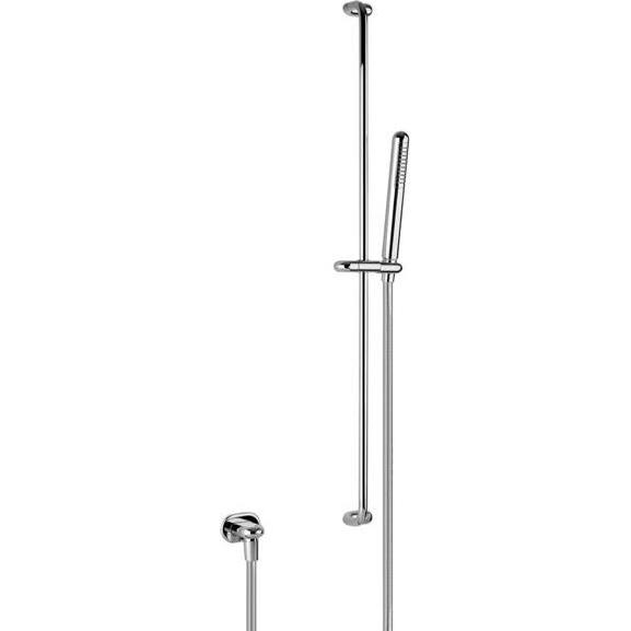Gessi, Badarmatur, Goccia Brausestange 800 mm, mit Antikalk-Handbrause, Schlauch 1,50 m und Wandanschlussbogen 1/