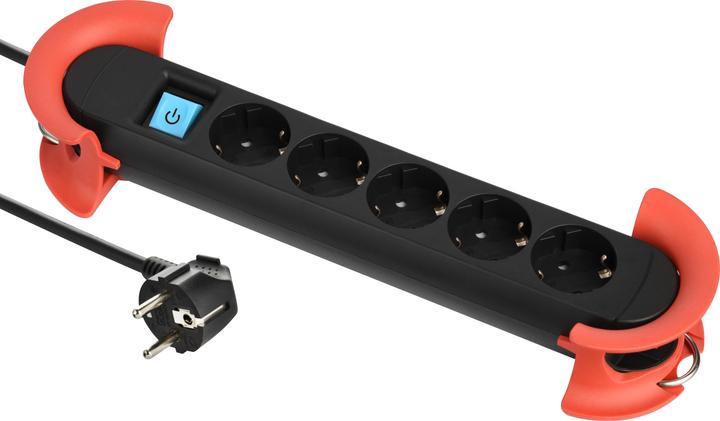 Actual product image Bachmann HOOK Indoor 5x protective contact plastic with switch 5m (5 x, CEE 7/3, 5 m)