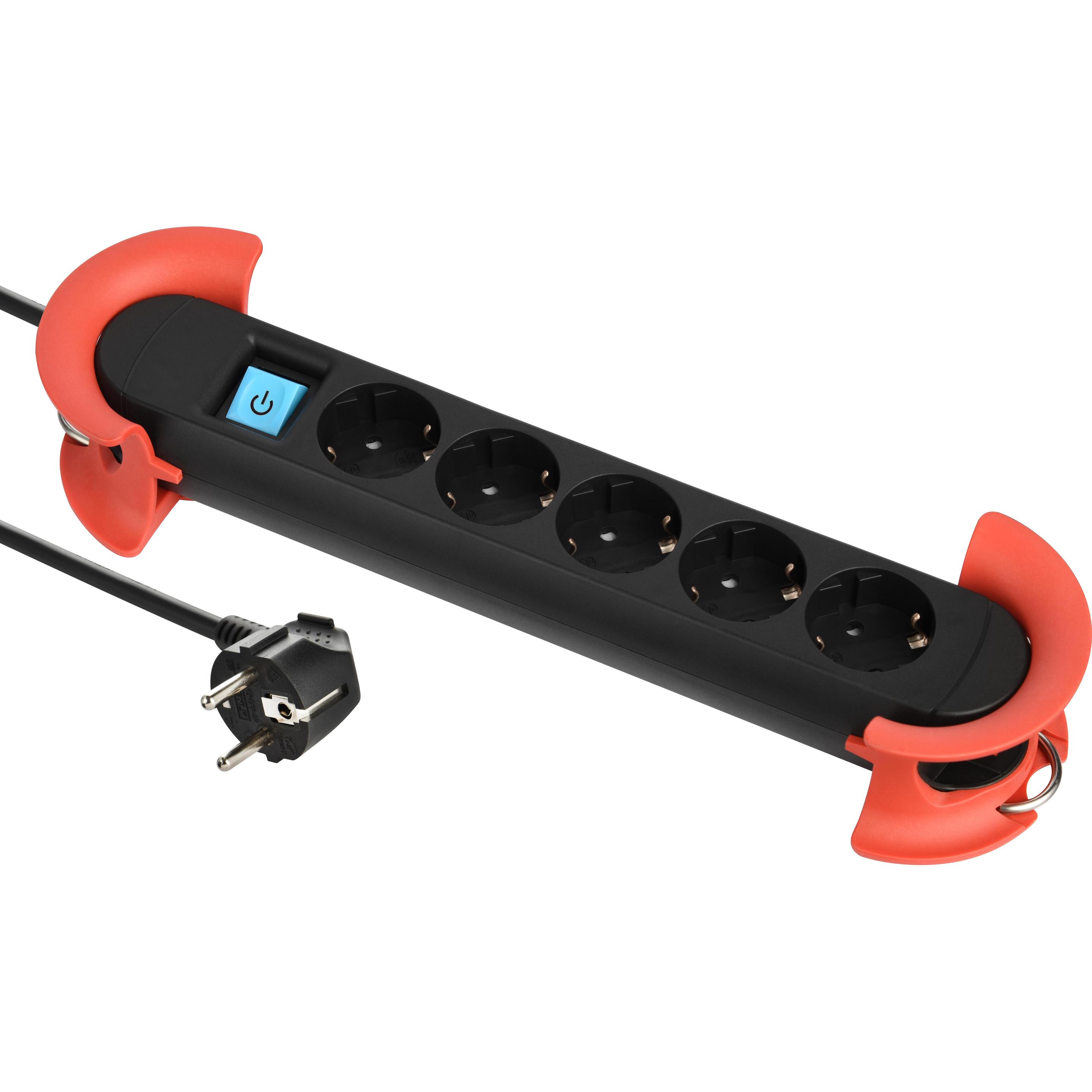 Bachmann, Ciabatta multipresa, HOOK Indoor 5x contatto protettivo in plastica con interruttore 5m (5x, CEE 7/3, 5 m)