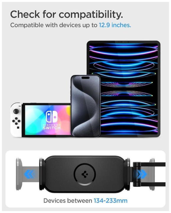 Image du produit Spigen Onetap UTS45 Universal Headrest Uchwyt samochodowy na tablet czarny/black ACP05862