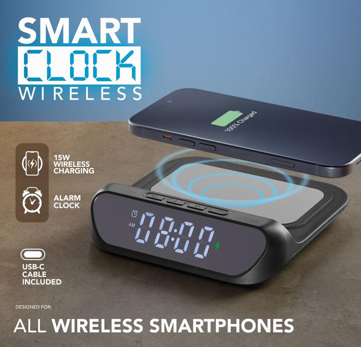 Produktbild Cellularline Wireless Clock Charger Black (15 W)