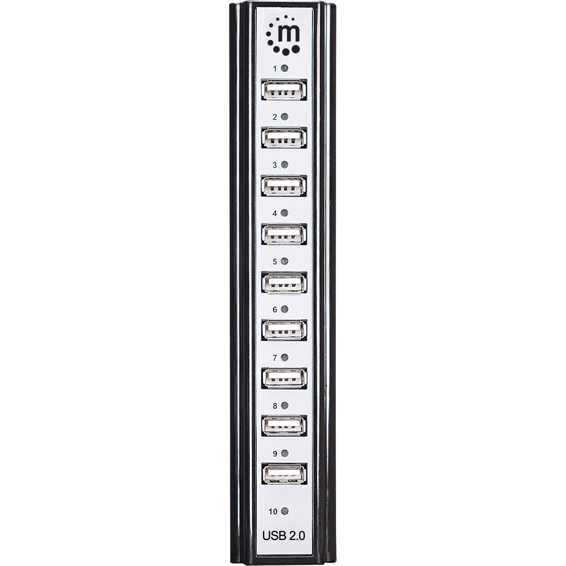 Thumbnail - Manhattan 161572 (USB-A, 10 Ports), Dockingstation + USB Hub, Schwarz