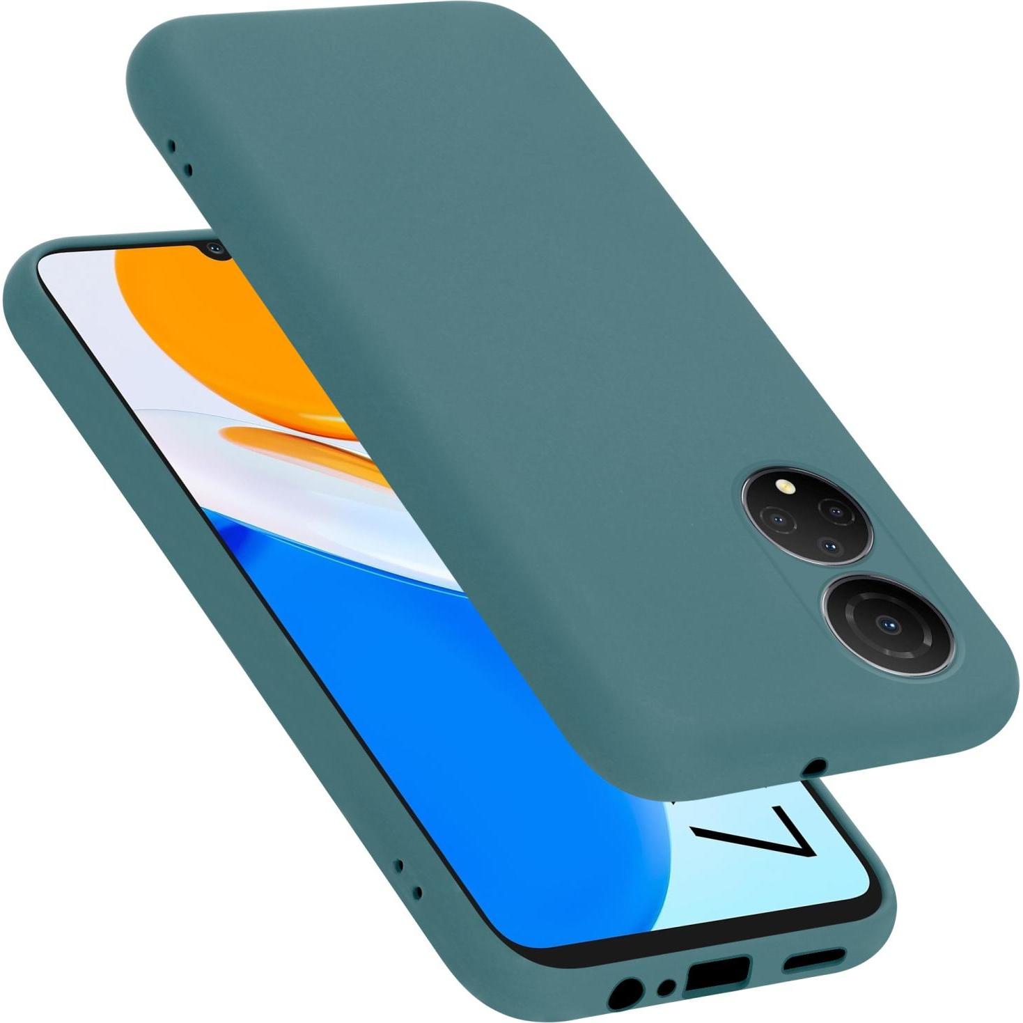 Cadorabo TPU Liquid Silicone Case Hülle für Honor X7 (Honor X7), Smartphone Hülle, Grün