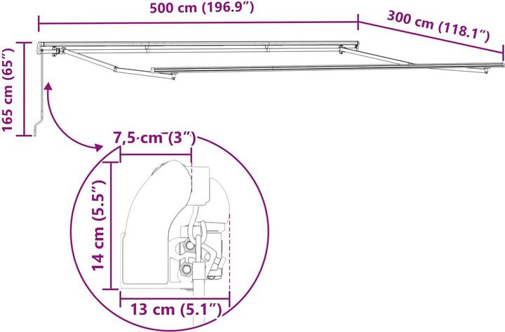 Produktbild vidaXL Einziehbare Markise (3 m)