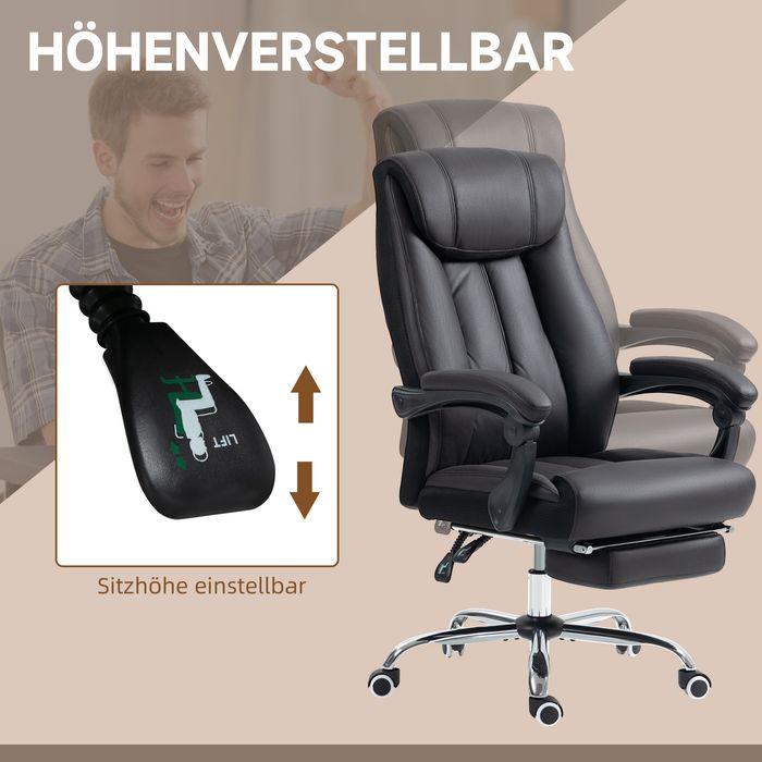 Image du produit Swisshandel24 Siège de bureau avec repose-pieds, inclinaison de 145°, noir (46 - 54 cm)