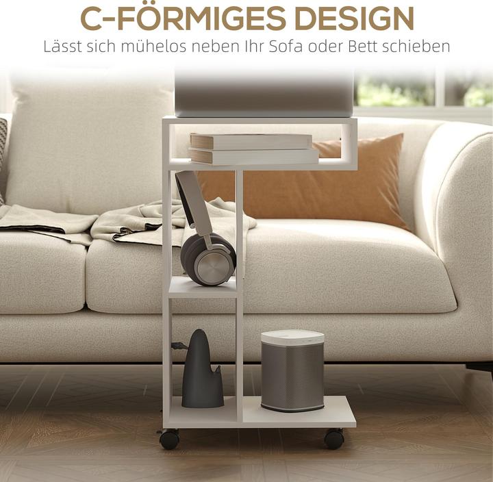 Image du produit Homcom Beistelltisch Spanplatte Weiss