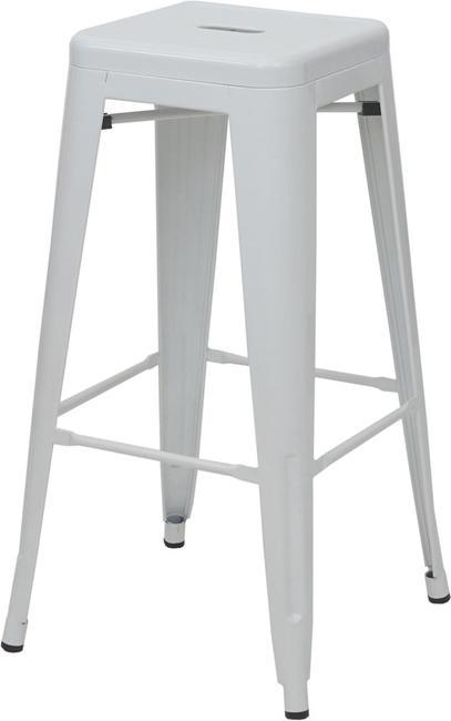 Produktbild Mendler Barhocker, Barstuhl Tresenhocker, Metall Industriedesign stapelbar - weiss