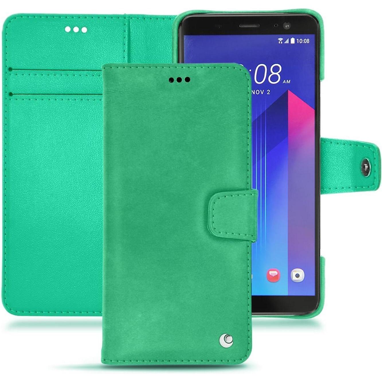Noreve Lederschutzhülle Wallet (HTC U11+), Smartphone Hülle, Grün