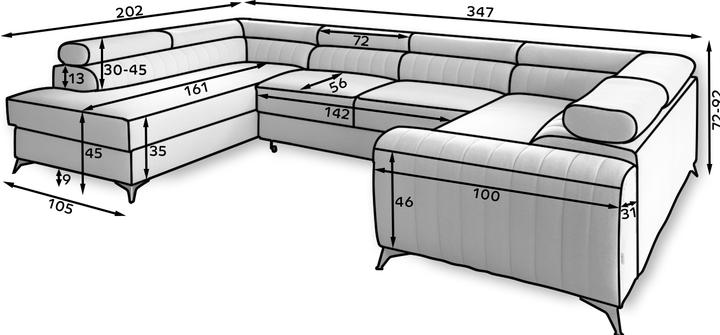 Actual product image ELTAP Louis (Sofa bed, Sofa landscape)