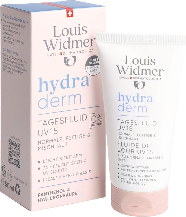 Produktbild Widmer Louis Hydraderm Tagesfluid UV15 ohne Parfum 50 ml (50 ml, Gesichtsfluid, SPF 15)