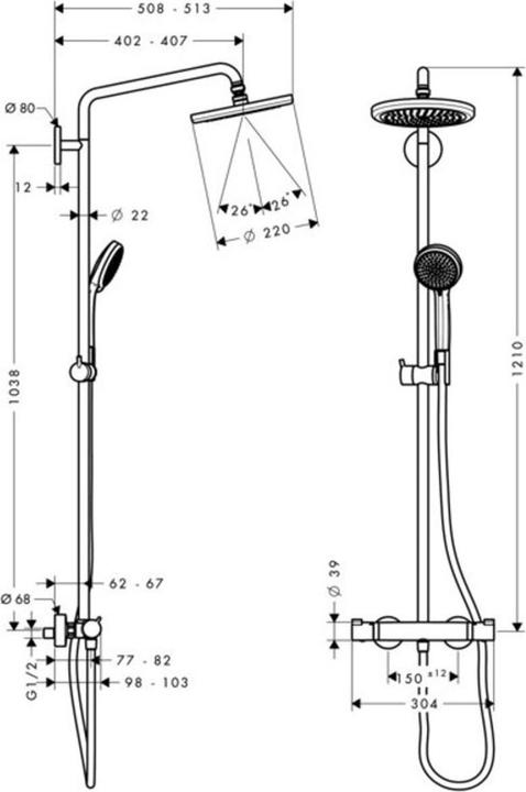 Produktbild hansgrohe Croma Duschsystem Chrom