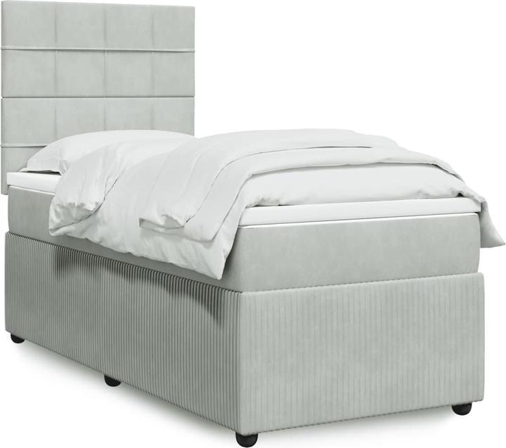 Produktbild vidaXL Bo x springbett mit Matratze 160 x 200 cm Samt (160 x 200 cm)