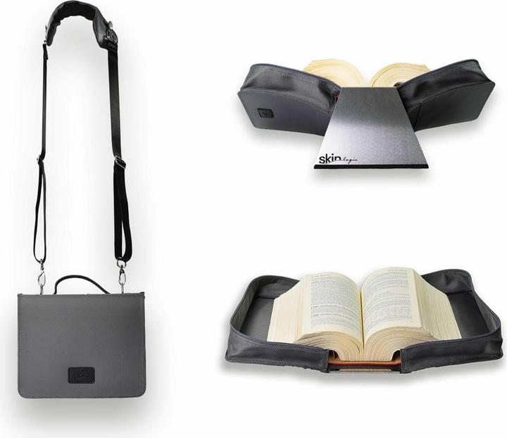 Barth & Bauer HabersackSKIN Tasche BASIC Gr. XL in Dunkel-Grau mit Tragegurt & Buchstütze