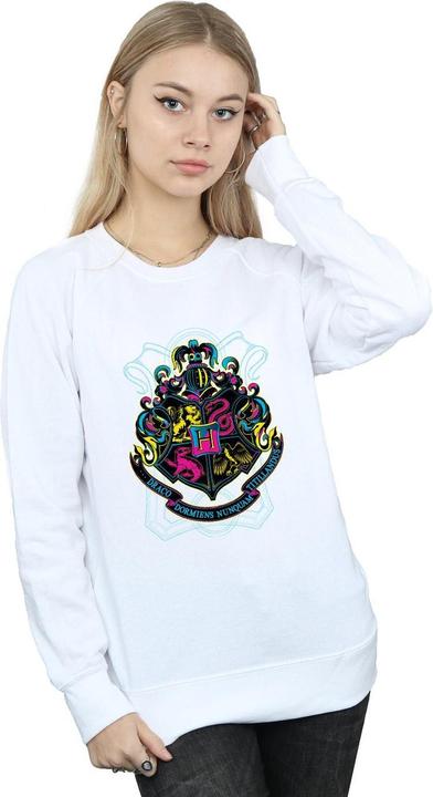 Actual product image Womens/Ladies Neon Hogwarts Crest Sweatshirt (L)