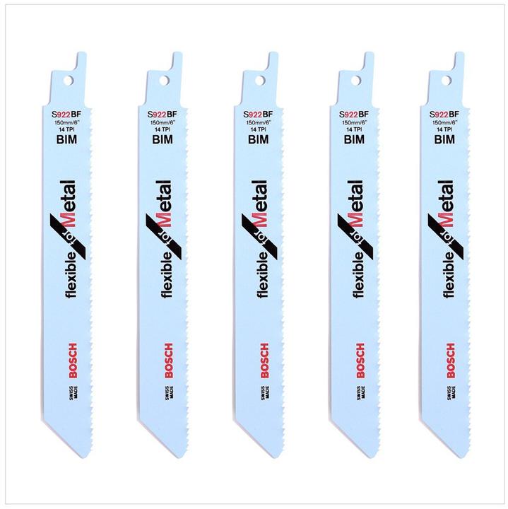 Actual product image Bosch Professional Zubehör Sabre saw blade S 922 BF, Flexible for Metal, pack of 5