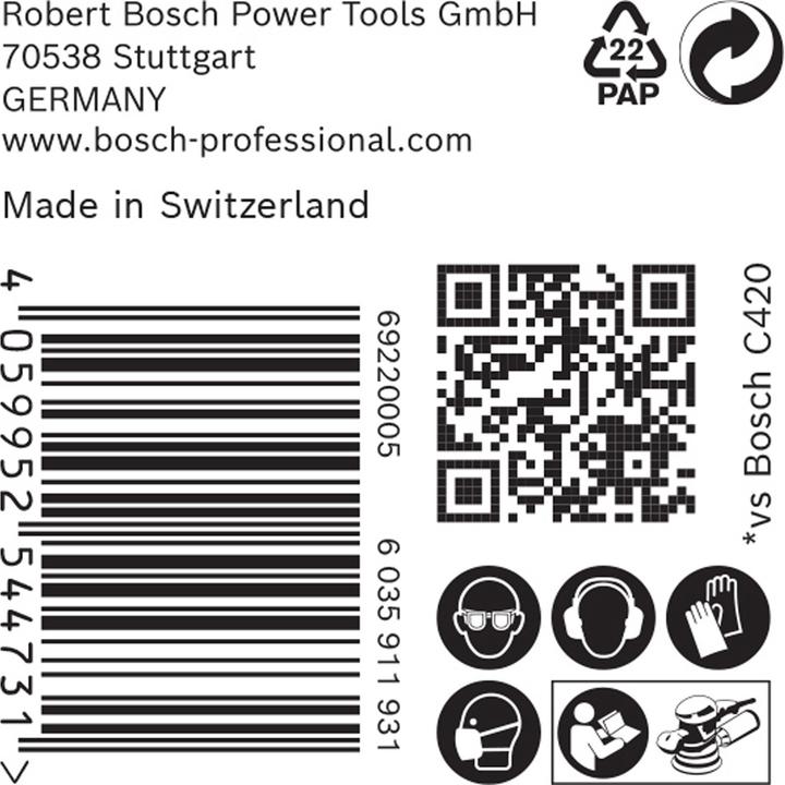 Immagine prodotto Bosch Professional Zubehör Expert C470 Carta vetrata multiforo per levigatrice rotorbitale, 150 mm, G 40, 50 pezzi. (40)