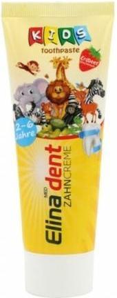 Immagine prodotto Elina med Dentifricio per bambini al gusto di fragola 75ml Animali dello zoo (75 ml)