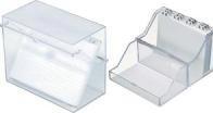 Actual product image Helit Small card index box A6 landscape crystal-clear polystyrene for approx. 400