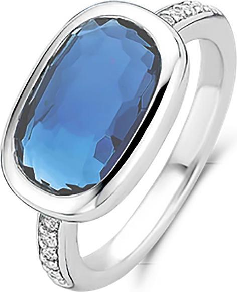 Immagine prodotto Ti Sento Milano Anello con cristallo blu e zirconi 12139DB (56, 925 Argento)