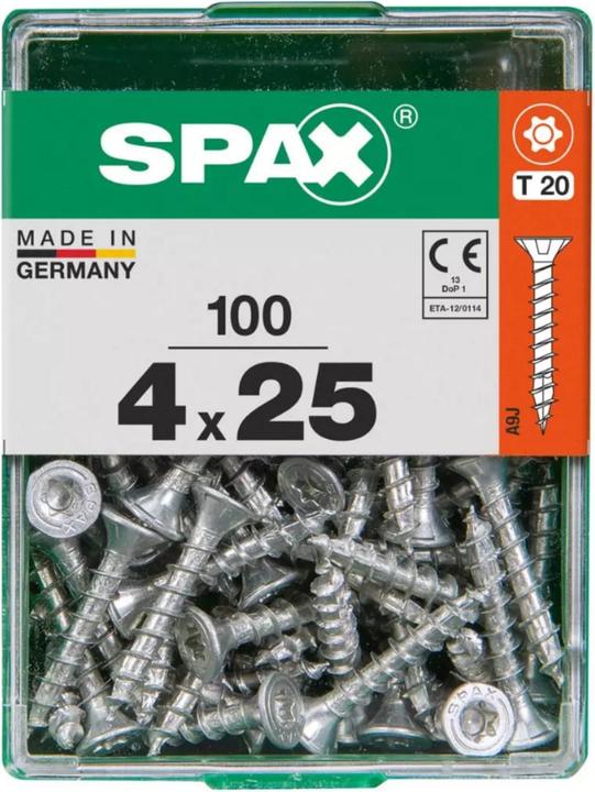 Produktbild Spax DIY Universal Senkkopf T-STAR plus VGW WIROX A9J 4x25 M 100 St. (100 Schrauben pro Stück)