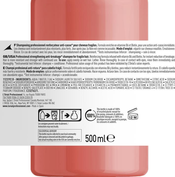Immagine prodotto L'Oréal Professionnel Shampoo Inforcer (Shampoo liquido, 500 ml)