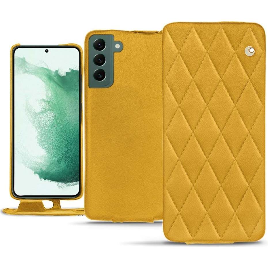 Noreve Lederschutzhülle vertikal (Samsung Galaxy S22+ 5G), Smartphone Hülle, Orange