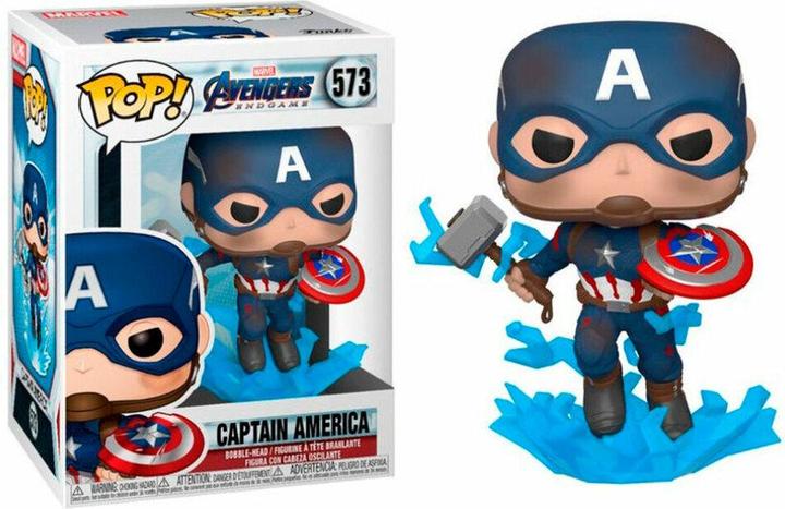 Actual product image Funko POP! Avengers: Captain America with Broken Shield & Mjölnir