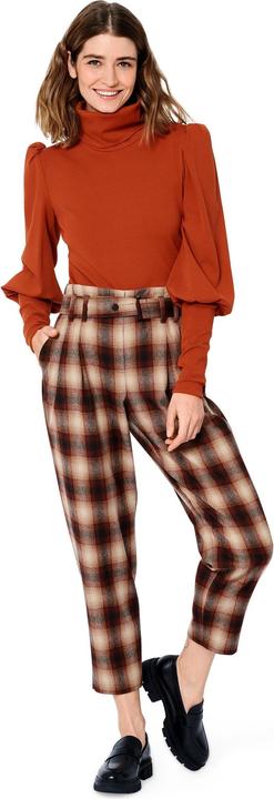 Actual product image Pattern knit dress & shirt with turtleneck and cuffed sleeves