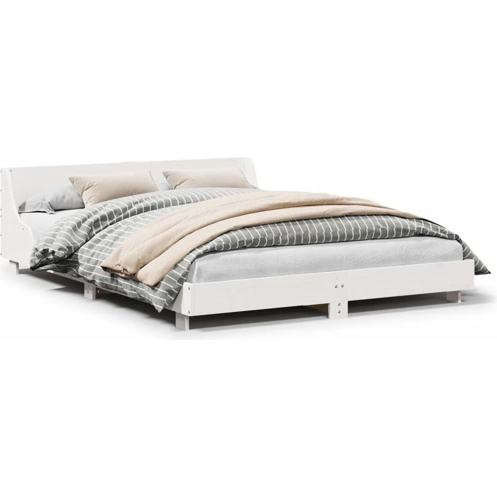 VidaXL, Bett, Bett mit Kopfteil Kiefer (140 x 190 cm)