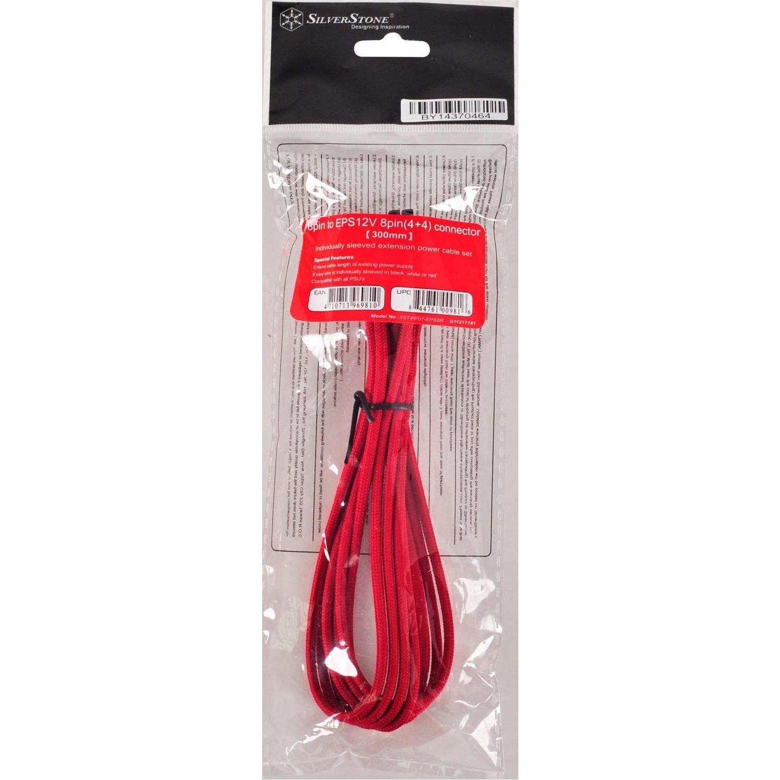 Thumbnail - Silverstone ATX Extension 8-8(4+4)Pin rot, Interne Kabel (PC)