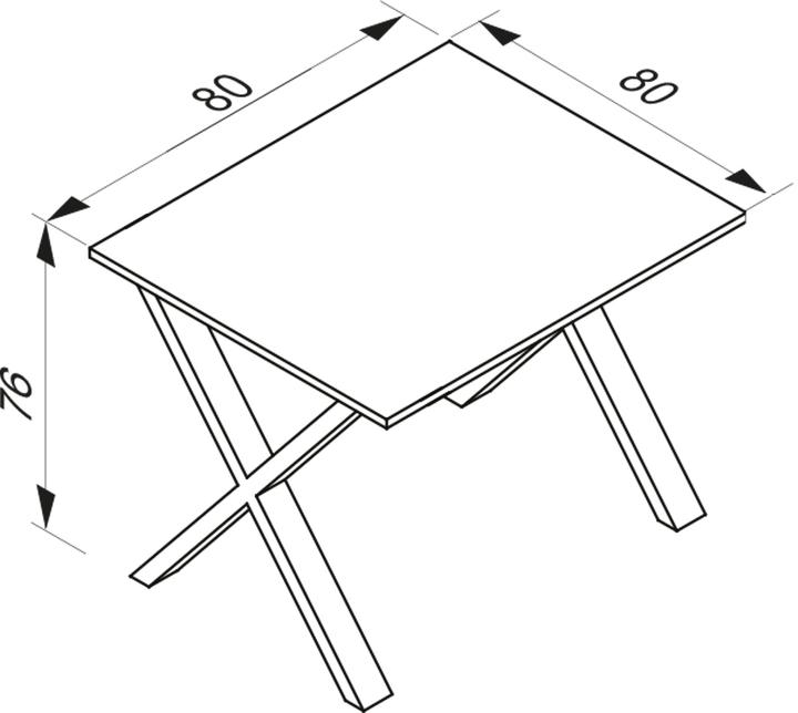 Produktbild VCM Schreibtisch Computertisch Lona X SW (80 x 80 x 76 cm)